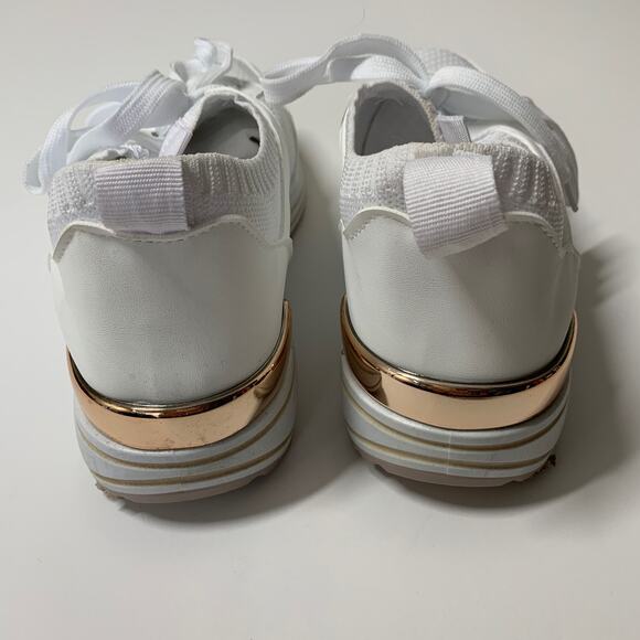 ROUGE White Gold Slip On Athletic Sneakers Size 8.5 - Picture 2 of 4